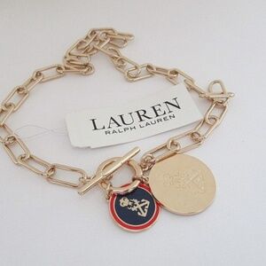 RALPH LAUREN Anchor-Logo Charm Necklace